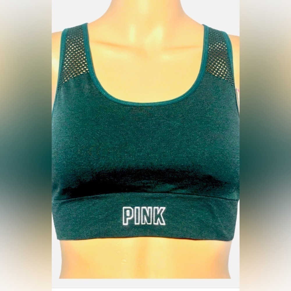 VICTORIAS SECRET PINK SEAMLESS LIGHTLY LINED PADDED RACERBACK SPORTS BRA SMALL